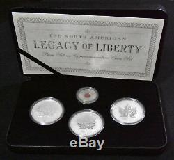 2004 2005 4 Coin Proof Legacy of Liberty. 999 Silver Maple Leaf Set Poppy Canada