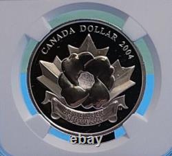 2004 CANADA $1 THE POPPY ARMISTICE NGC PF70 UC /w BOX & COA SILVER COIN