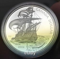 2004 Canada $1 25.175g. 999 Silver Proof 400th Anniversary French Settlement OGP