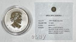 2004 Canada Maple Leaf Silver 1 Oz Reverse Proof Libra Privy Mark & Coa