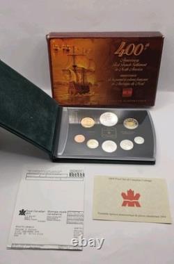 2004 Silver Proof Set Of Canada. 400th Year Anniversary Of 1st French Settlement