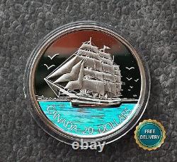 2005 1 OZ Silver Holographic Proof Canada Three Mastered Ship Tall Certif. ETUI