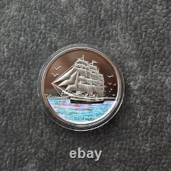 2005 1 OZ Silver Holographic Proof Canada Three Mastered Ship Tall Certif. ETUI