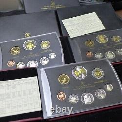 2005, 2006, & 2007 Canada 8pc Silver Proof Sets withRCM Box & COA