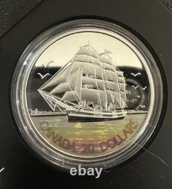 2005 Canada 1 oz. 999 Fine Silver Proof Holo Coin Tall Ships 3 Masted Ship