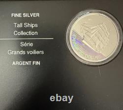2005 Canada 1 oz. 999 Fine Silver Proof Holo Coin Tall Ships 3 Masted Ship