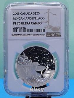 2005 Canada $20 Mingan Archipelago National Park Ngc Pf70 Uc Silver Coin