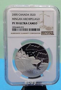 2005 Canada $20 Mingan Archipelago National Park Ngc Pf70 Uc Silver Coin