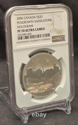 2006 Canada $20 Pengrowth Saddledome Hologram Ngc Pf70 Uc Silver Coin