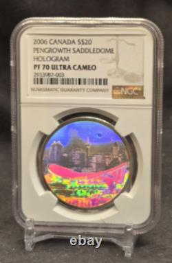 2006 Canada $20 Pengrowth Saddledome Hologram Ngc Pf70 Uc Silver Coin