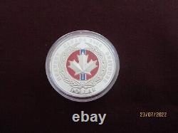 2006 Canada Proof Silver Dollar with red enamel. Plastic case included