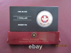 2006 Canada Proof Silver Dollar with red enamel. Plastic case included
