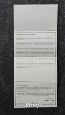 2007 1OZ Silver Holographic Proof Canada Brigantine Ship Tall Certif. ETUI RARE