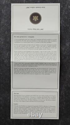 2007 1OZ Silver Holographic Proof Canada Brigantine Ship Tall Certif. ETUI RARE