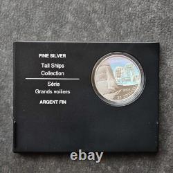 2007 1OZ Silver Holographic Proof Canada Brigantine Ship Tall Certif. ETUI RARE