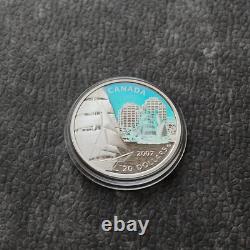 2007 1OZ Silver Holographic Proof Canada Brigantine Ship Tall Certif. ETUI RARE