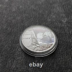 2007 1OZ Silver Holographic Proof Canada Brigantine Ship Tall Certif. ETUI RARE