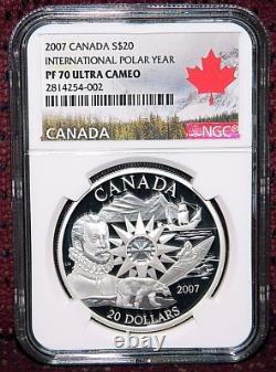2007 Canada $20 International Polar Year Silver Coin Ngc Pf 70 Ultra Cameo