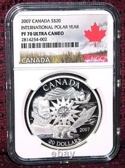 2007 Canada $20 International Polar Year Silver Coin Ngc Pf 70 Ultra Cameo
