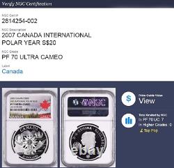2007 Canada $20 International Polar Year Silver Coin Ngc Pf 70 Ultra Cameo 2007 Canada $20 International Polar Year Silver Coin Ngc Pf 70 Ultra Cameo