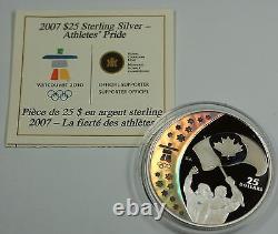 2007 Canada $25 Silver Holographic Proof Coin-Athletes Pride -2010 Vancouver-COA