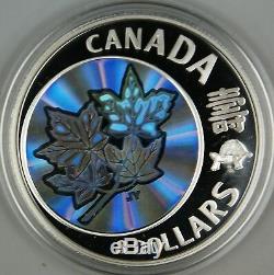 2007 Canada $8 Maple of Long Life. 9999 Hologram Proof Silver Coin- with Box & COA