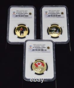 2007 Canada 8-Pc. Olympic Silver, Gold Set PF70 Ultra Cameo NGC with Box, COA