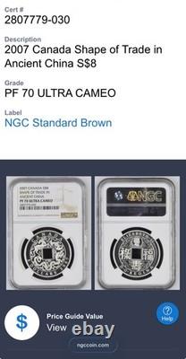 2007 Canada $8 Silver Coin PF70UC Shape of Trade In Ancient China 1 of 32 Mint