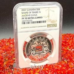 2007 Canada $8 Silver Coin PF70UC Shape of Trade In Ancient China Mint POP 32