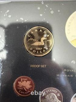 2007 Canada RCM Silver Proof Set. 925 Sterling Silver & Gold plated Proof Coins