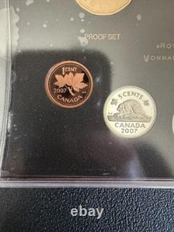 2007 Canada RCM Silver Proof Set. 925 Sterling Silver & Gold plated Proof Coins