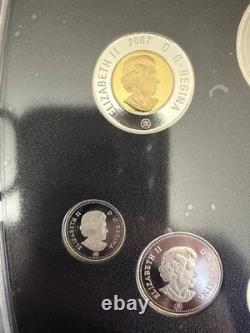 2007 Canada RCM Silver Proof Set. 925 Sterling Silver & Gold plated Proof Coins
