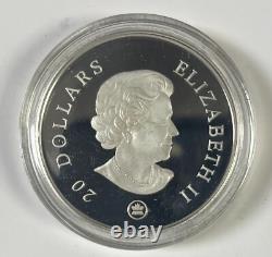 2007 Canadian $20 Sterling Silver Blue Crystal Snowflake Coin With OGP & COA