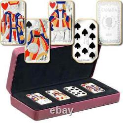2008-09 Canada $15 Playing Card Money Set 4 X 1 Oz Silver Proof Coin Set