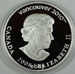 2008 Canada $25 Silver Holographic Proof Coin-Snowboarding-2010 Vancouver- withCOA