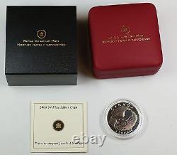 2008 Canada $4 Proof Silver Coin Triceratops- 1/2 oz. 9999 Silver with Box & COA