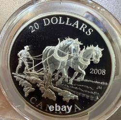 2008 Large Canada $20 Agriculture Trade. 9999 Silver Coin PCGS PR70 Deep Cameo