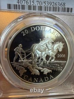 2008 Large Canada $20 Agriculture Trade. 9999 Silver Coin PCGS PR70 Deep Cameo 2008 Large Canada $20 Agriculture Trade. 9999 Silver Coin PCGS PR70 Deep Cameo