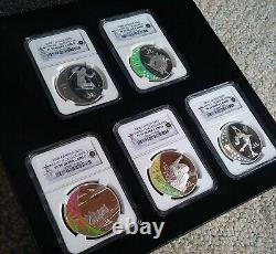 2008 NGC PF 70 ULTRA CAMEO $25 Canada Proof Silver 2010 Olympics 5 Coin Set