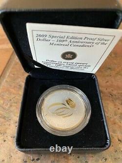 2009 Special Edition Proof Silver Dollar 100th Anniversary Montreal Canadiens