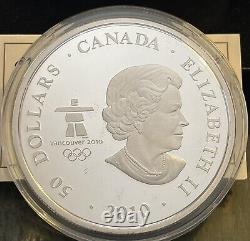 2010 Canada $50.999 Silver Proof 5 oz Coin Winter Olympics Only 2,010 Minted