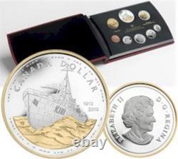 2010 Canada Double Dollar SILVER Proof Set (100th NAVY) 1.69 oz. ASW