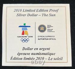 2010 Canadian Mint Limited Edition Proof Silver Dollar Coin The Sun