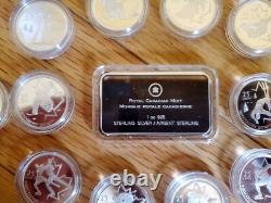 2010 VANCOUVER CANADA Olympics Set of 13 Silver PROOF Coins and Wafer