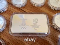 2010 VANCOUVER CANADA Olympics Set of 13 Silver PROOF Coins and Wafer