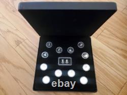 2010 VANCOUVER CANADA Olympics Set of 13 Silver PROOF Coins and Wafer