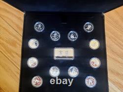 2010 VANCOUVER CANADA Olympics Set of 13 Silver PROOF Coins and Wafer