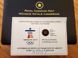 2010 VANCOUVER CANADA Olympics Set of 13 Silver PROOF Coins and Wafer