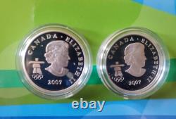2010 VANCOUVER CANADA Olympics Set of 13 Silver PROOF Coins and Wafer