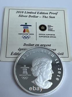 2010 Vancouver 2010 Limited Edition Proof Silver Dollar The Sun